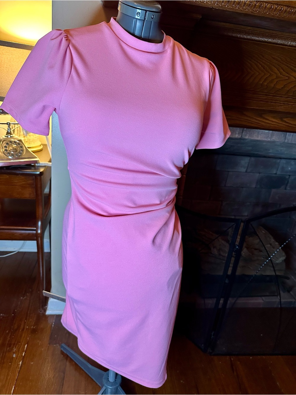 Lena Pink Short-Sleeve Sheath Dress